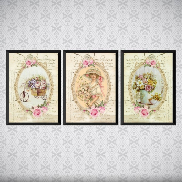 Kit 3 Quadros Decorativos Retrô Jardinagem