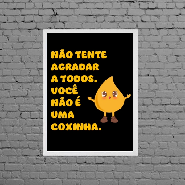 Quadro Decorativo Frase Coxinha