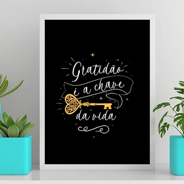 Quadro Gratidão É A Chave Da Vida