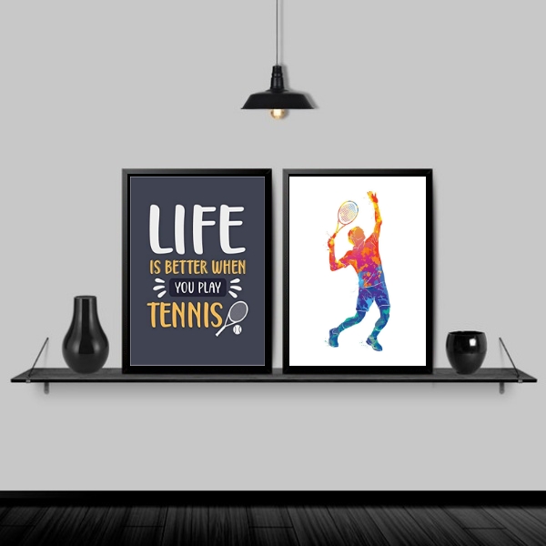 Kit 2 Quadros Decorativos Life Tennis