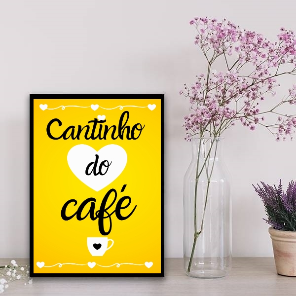 Quadro Cantinho Do Café Amarelo