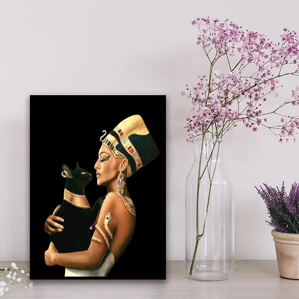 Quadro Decorativo Nefertiti Com Gato