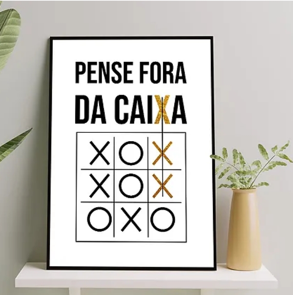 Quadro Frase Pense Fora Da Caixa