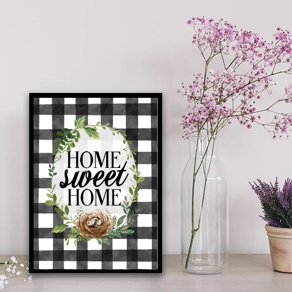 Quadro Home Sweet Home Xadrez