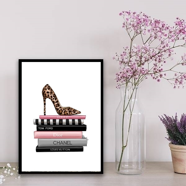 Quadro Sapato Com Livros Fashion