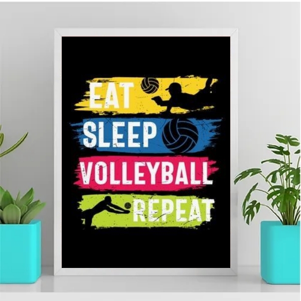 Quadro Volleyball Eat Sleep Repeat