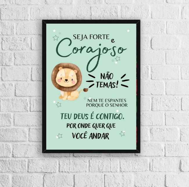 Quadro Infantil Safari Seja Forte E Corajoso