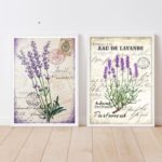 Kit 2 Quadros Lavanda Provençal Vintage