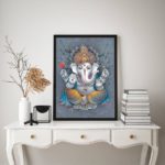 Quadro Decorativo Ganesha Fundo Cinza