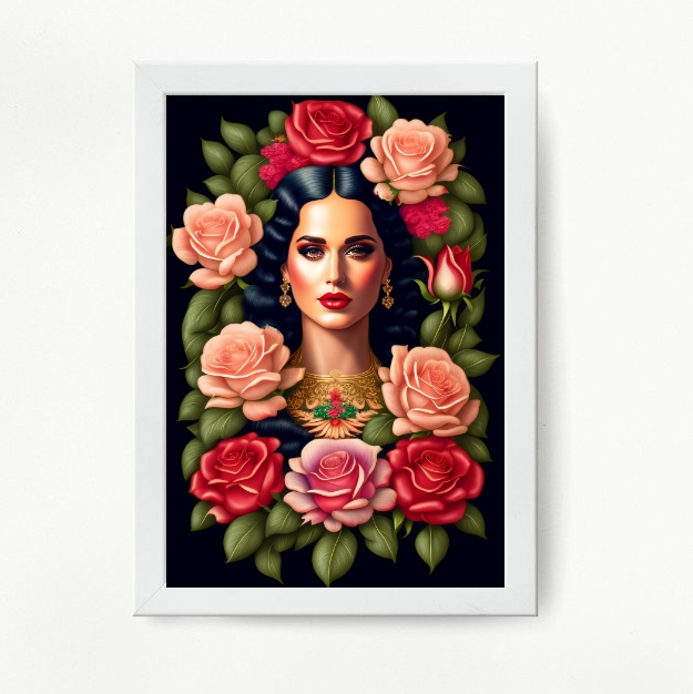 Quadro Decorativo Katy Perry Floral