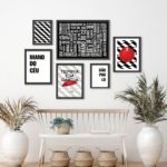 Kit Composição 6 Quadros Decorativos São Paulo Frases