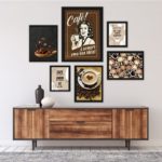 Kit Composição 6 Quadros Decorativos Temáticos De Café