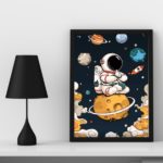 Quadro Decorativo Astronauta Meditando