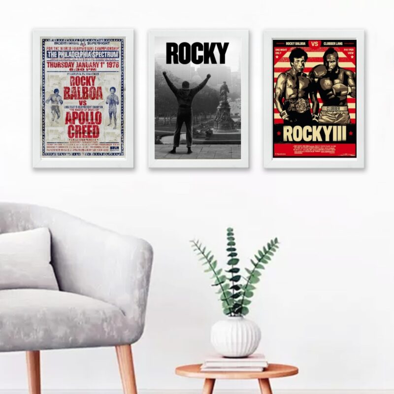 Kit 3 Quadros Decorativos Rocky Balboa Posters