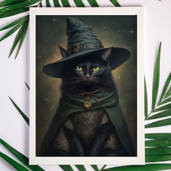 Quadro Decorativo Witchy Black Cat