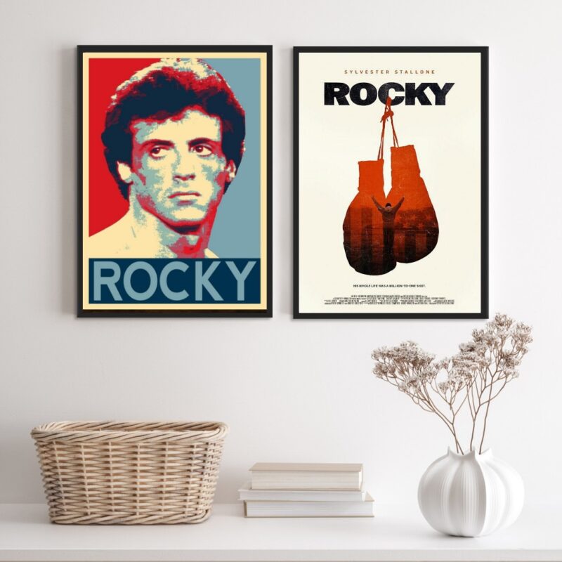 Kit 2 Quadros Rocky Balboa Luva Boxe