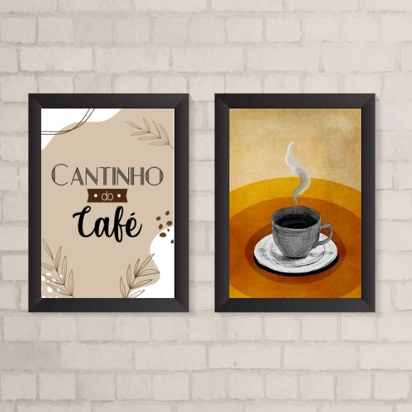 Kit 2 Quadros Decorativos Café Boho