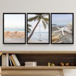 Kit 3 Quadros Decorativos Fotografias Praia Soft