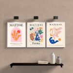 Kit 3 Quadros Abstratos Formas De Matisse