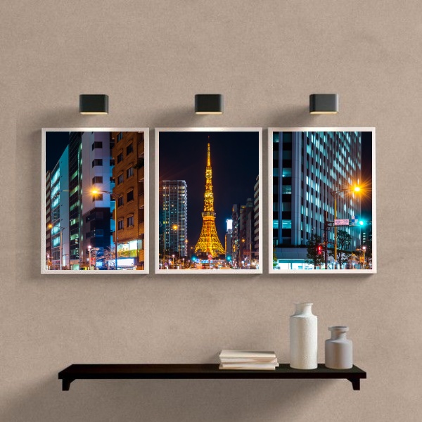 Kit 3 Quadros Decorativos Noite Em Paris