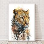 Quadro Decorativo Onça Aquarela