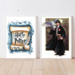 Kit 2 Quadros Harry Potter Aquarela