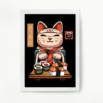 Quadro Decorativo Sushi Cat