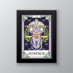 Quadro Decorativo Carta Tarot Justiça Gato