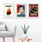 Kit 3 Quadros Decorativos Rocky Balboa Vermelhos