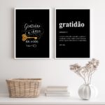 Kit 2 Quadros A Gratidão É A Chave Da Vida