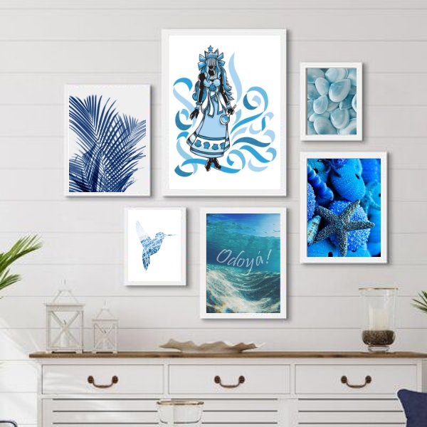 Composição Quadros Decorativos Iemanjá Azul