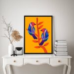 Quadro Decorativo Pássaros Amarelo E Azul