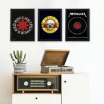 Kit 3 Quadros Decorativos Bandas De Rock