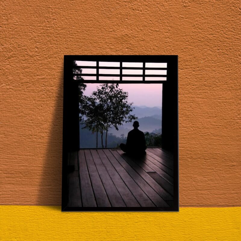 Quadro Decorativo Meditação Fotografia Monge