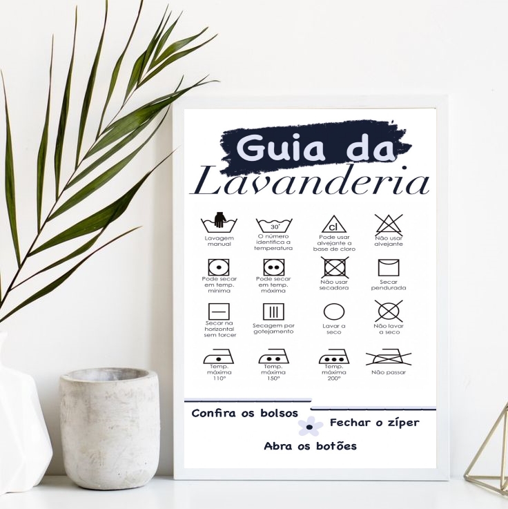 Quadro Decorativo Com Guia Da Lavanderia