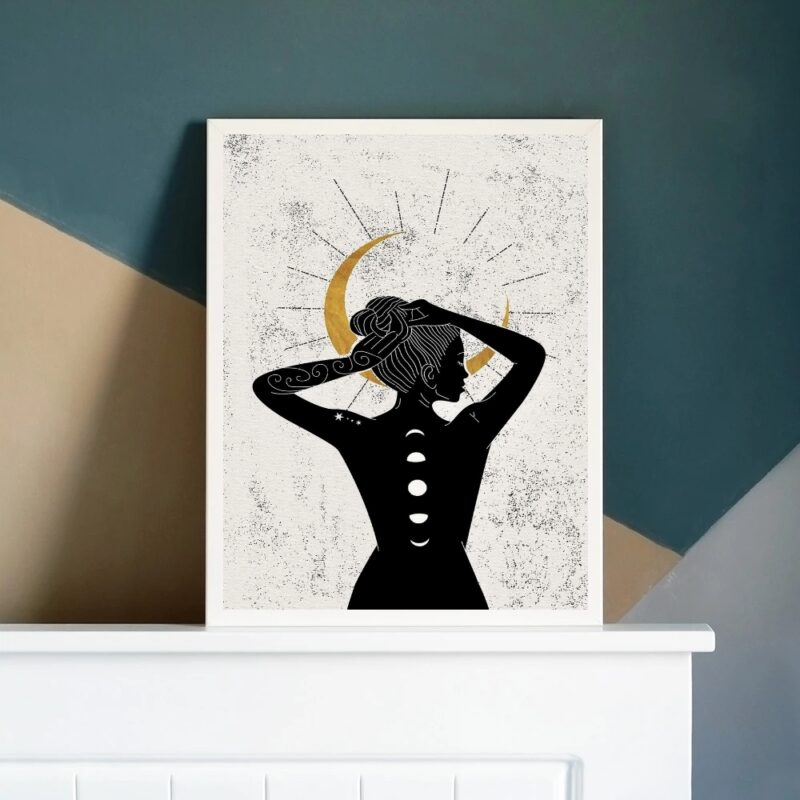 Quadro Decorativo Fases Da Lua- Mulher