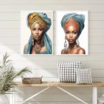 Conjunto 2 Quadros Decorativos Mulher Africana