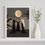 Quadro Decorativo Wicca Ritual Da Lua