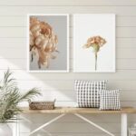 Kit 2 Quadros Decorativos Florais Nuances Bege