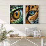 Kit 2 Quadros Decorativos Fotografias Olhos De Animais