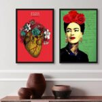 Kit 2 Quadros Decorativos Frida- Coração