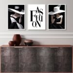 Kit 3 Quadros Decorativos Fashion Lady Preto E Branco