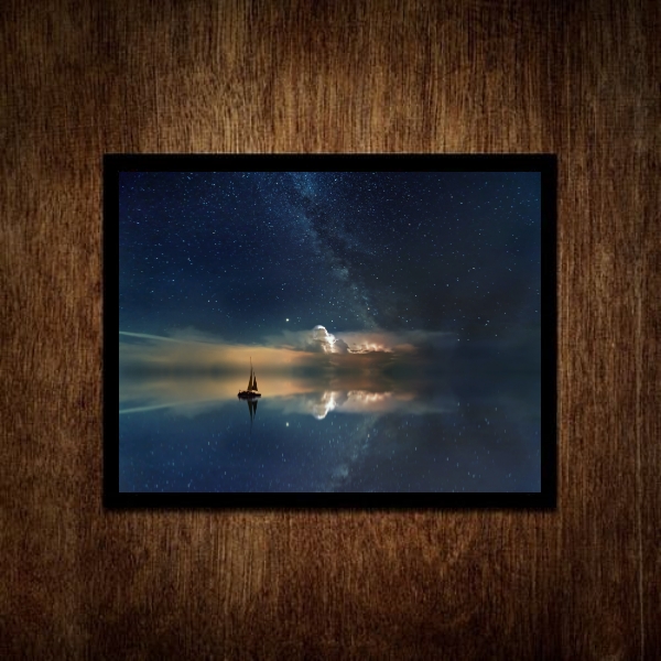 Quadro Decorativo Barco A Deriva- Céu Estrelado