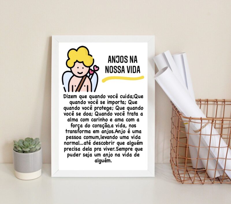 Quadro Decorativo Anjos Na Nossa Vida