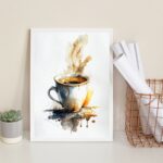 Quadro Decorativo Aquarela Café