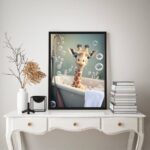 Quadro Decorativo Para Banheiro- Girafinha