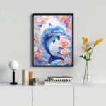 Quadro Decorativo Golfinho Floral