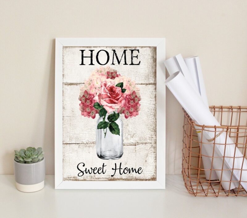 Quadro Decorativo Home Sweet Home- Flores