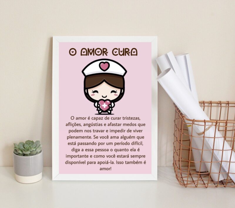 Quadro Decorativo Reflexão O Amor Cura