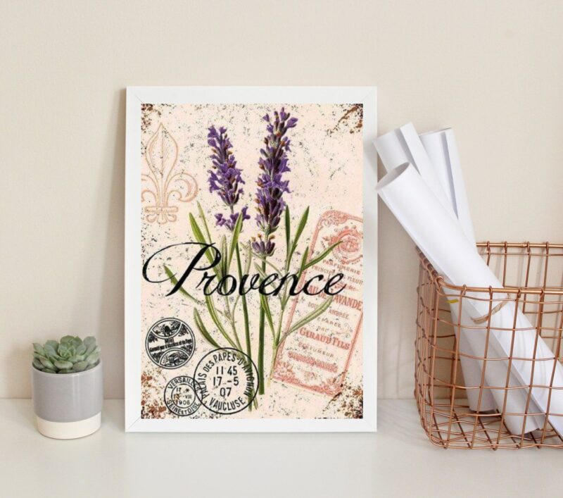 Quadro Decorativo Lavanda Provence Retrô